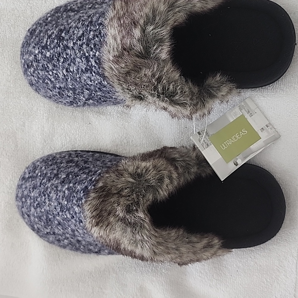 Warm and comfortable blue shoes.